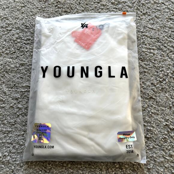 Men's YoungLA Thick#450 CloudFoamLongSleeveCrewNeck, XL, NWT, White - Picture 5 of 6